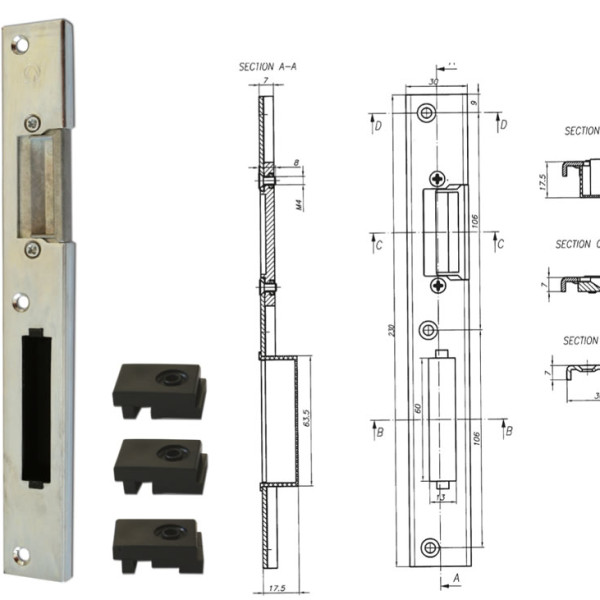 broasca ingropata cu rola pentru usi PVC 16mm 2